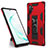Silikon Hülle Handyhülle und Kunststoff Schutzhülle Hartschalen Tasche mit Magnetisch Ständer MQ1 für Samsung Galaxy Note 10 Plus 5G Rot