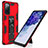 Silikon Hülle Handyhülle und Kunststoff Schutzhülle Hartschalen Tasche mit Magnetisch Ständer MQ1 für Samsung Galaxy S20 FE 5G Rot