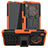 Silikon Hülle Handyhülle und Kunststoff Schutzhülle Hartschalen Tasche mit Ständer A01 für Huawei Y9a Orange