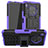 Silikon Hülle Handyhülle und Kunststoff Schutzhülle Hartschalen Tasche mit Ständer A01 für Huawei Y9a Violett