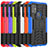 Silikon Hülle Handyhülle und Kunststoff Schutzhülle Hartschalen Tasche mit Ständer A01 für Motorola Moto G30
