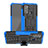 Silikon Hülle Handyhülle und Kunststoff Schutzhülle Hartschalen Tasche mit Ständer A01 für Motorola Moto G40 Fusion Blau