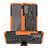 Silikon Hülle Handyhülle und Kunststoff Schutzhülle Hartschalen Tasche mit Ständer A01 für Motorola Moto G40 Fusion Orange