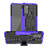 Silikon Hülle Handyhülle und Kunststoff Schutzhülle Hartschalen Tasche mit Ständer A01 für Motorola Moto G40 Fusion Violett