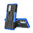 Silikon Hülle Handyhülle und Kunststoff Schutzhülle Hartschalen Tasche mit Ständer A01 für Motorola Moto G51 5G Blau