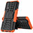 Silikon Hülle Handyhülle und Kunststoff Schutzhülle Hartschalen Tasche mit Ständer A01 für Realme 7 Orange