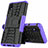 Silikon Hülle Handyhülle und Kunststoff Schutzhülle Hartschalen Tasche mit Ständer A01 für Samsung Galaxy M01 Core Violett