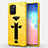 Silikon Hülle Handyhülle und Kunststoff Schutzhülle Hartschalen Tasche mit Ständer A01 für Samsung Galaxy S10 Lite Gelb