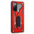 Silikon Hülle Handyhülle und Kunststoff Schutzhülle Hartschalen Tasche mit Ständer A01 für Samsung Galaxy S20 FE (2022) 5G Rot