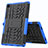Silikon Hülle Handyhülle und Kunststoff Schutzhülle Hartschalen Tasche mit Ständer A01 für Samsung Galaxy Tab A7 Wi-Fi 10.4 SM-T500 Blau