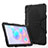 Silikon Hülle Handyhülle und Kunststoff Schutzhülle Hartschalen Tasche mit Ständer A01 für Samsung Galaxy Tab S6 10.5 SM-T860 Schwarz