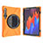 Silikon Hülle Handyhülle und Kunststoff Schutzhülle Hartschalen Tasche mit Ständer A01 für Samsung Galaxy Tab S7 4G 11 SM-T875 Orange