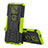 Silikon Hülle Handyhülle und Kunststoff Schutzhülle Hartschalen Tasche mit Ständer A02 für Motorola Moto G Power (2021) Grün