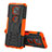 Silikon Hülle Handyhülle und Kunststoff Schutzhülle Hartschalen Tasche mit Ständer A02 für Motorola Moto G Power (2021) Orange