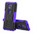 Silikon Hülle Handyhülle und Kunststoff Schutzhülle Hartschalen Tasche mit Ständer A02 für Motorola Moto G Power (2021) Violett
