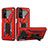 Silikon Hülle Handyhülle und Kunststoff Schutzhülle Hartschalen Tasche mit Ständer A02 für Realme 7