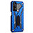 Silikon Hülle Handyhülle und Kunststoff Schutzhülle Hartschalen Tasche mit Ständer A02 für Realme 7 Blau