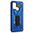 Silikon Hülle Handyhülle und Kunststoff Schutzhülle Hartschalen Tasche mit Ständer A02 für Realme C17 Blau