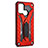 Silikon Hülle Handyhülle und Kunststoff Schutzhülle Hartschalen Tasche mit Ständer A02 für Realme C17 Rot
