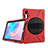 Silikon Hülle Handyhülle und Kunststoff Schutzhülle Hartschalen Tasche mit Ständer A04 für Samsung Galaxy Tab S6 10.5 SM-T860 Rot