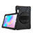 Silikon Hülle Handyhülle und Kunststoff Schutzhülle Hartschalen Tasche mit Ständer A04 für Samsung Galaxy Tab S6 10.5 SM-T860 Schwarz