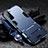 Silikon Hülle Handyhülle und Kunststoff Schutzhülle Hartschalen Tasche mit Ständer A05 für Samsung Galaxy S21 5G Blau