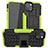 Silikon Hülle Handyhülle und Kunststoff Schutzhülle Hartschalen Tasche mit Ständer A07 für Apple iPhone 13 Grün