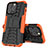 Silikon Hülle Handyhülle und Kunststoff Schutzhülle Hartschalen Tasche mit Ständer A07 für Apple iPhone 13 Pro Max