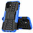 Silikon Hülle Handyhülle und Kunststoff Schutzhülle Hartschalen Tasche mit Ständer für Apple iPhone 12 Mini Blau