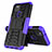 Silikon Hülle Handyhülle und Kunststoff Schutzhülle Hartschalen Tasche mit Ständer für Google Pixel 5 Violett