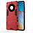 Silikon Hülle Handyhülle und Kunststoff Schutzhülle Hartschalen Tasche mit Ständer für Huawei Mate 40 Rot