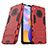 Silikon Hülle Handyhülle und Kunststoff Schutzhülle Hartschalen Tasche mit Ständer für Huawei Y9a