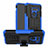 Silikon Hülle Handyhülle und Kunststoff Schutzhülle Hartschalen Tasche mit Ständer für LG G8 ThinQ Blau