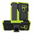 Silikon Hülle Handyhülle und Kunststoff Schutzhülle Hartschalen Tasche mit Ständer für LG G8 ThinQ Grün