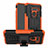 Silikon Hülle Handyhülle und Kunststoff Schutzhülle Hartschalen Tasche mit Ständer für LG G8 ThinQ Orange
