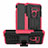 Silikon Hülle Handyhülle und Kunststoff Schutzhülle Hartschalen Tasche mit Ständer für LG G8 ThinQ Rosa