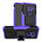 Silikon Hülle Handyhülle und Kunststoff Schutzhülle Hartschalen Tasche mit Ständer für LG G8 ThinQ Violett