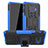 Silikon Hülle Handyhülle und Kunststoff Schutzhülle Hartschalen Tasche mit Ständer für LG G8X ThinQ Blau