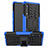 Silikon Hülle Handyhülle und Kunststoff Schutzhülle Hartschalen Tasche mit Ständer für LG Velvet 4G Blau