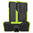 Silikon Hülle Handyhülle und Kunststoff Schutzhülle Hartschalen Tasche mit Ständer für LG Velvet 4G Grün