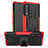 Silikon Hülle Handyhülle und Kunststoff Schutzhülle Hartschalen Tasche mit Ständer für LG Velvet 4G Rot