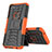 Silikon Hülle Handyhülle und Kunststoff Schutzhülle Hartschalen Tasche mit Ständer für Motorola Moto G Pro Orange