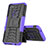 Silikon Hülle Handyhülle und Kunststoff Schutzhülle Hartschalen Tasche mit Ständer für Motorola Moto G Pro Violett