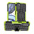 Silikon Hülle Handyhülle und Kunststoff Schutzhülle Hartschalen Tasche mit Ständer für Motorola Moto G22 Grün