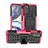 Silikon Hülle Handyhülle und Kunststoff Schutzhülle Hartschalen Tasche mit Ständer für Motorola Moto G22 Pink