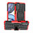 Silikon Hülle Handyhülle und Kunststoff Schutzhülle Hartschalen Tasche mit Ständer für Motorola Moto G22 Rot