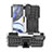 Silikon Hülle Handyhülle und Kunststoff Schutzhülle Hartschalen Tasche mit Ständer für Motorola Moto G22 Weiß