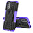 Silikon Hülle Handyhülle und Kunststoff Schutzhülle Hartschalen Tasche mit Ständer für Motorola Moto G31 Violett