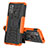 Silikon Hülle Handyhülle und Kunststoff Schutzhülle Hartschalen Tasche mit Ständer für Motorola Moto G40 Fusion Orange