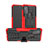 Silikon Hülle Handyhülle und Kunststoff Schutzhülle Hartschalen Tasche mit Ständer für Motorola Moto G50 Rot
